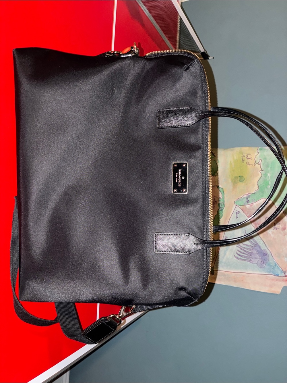 kate spade Black Nylon Laptop Tote with Dual Straps